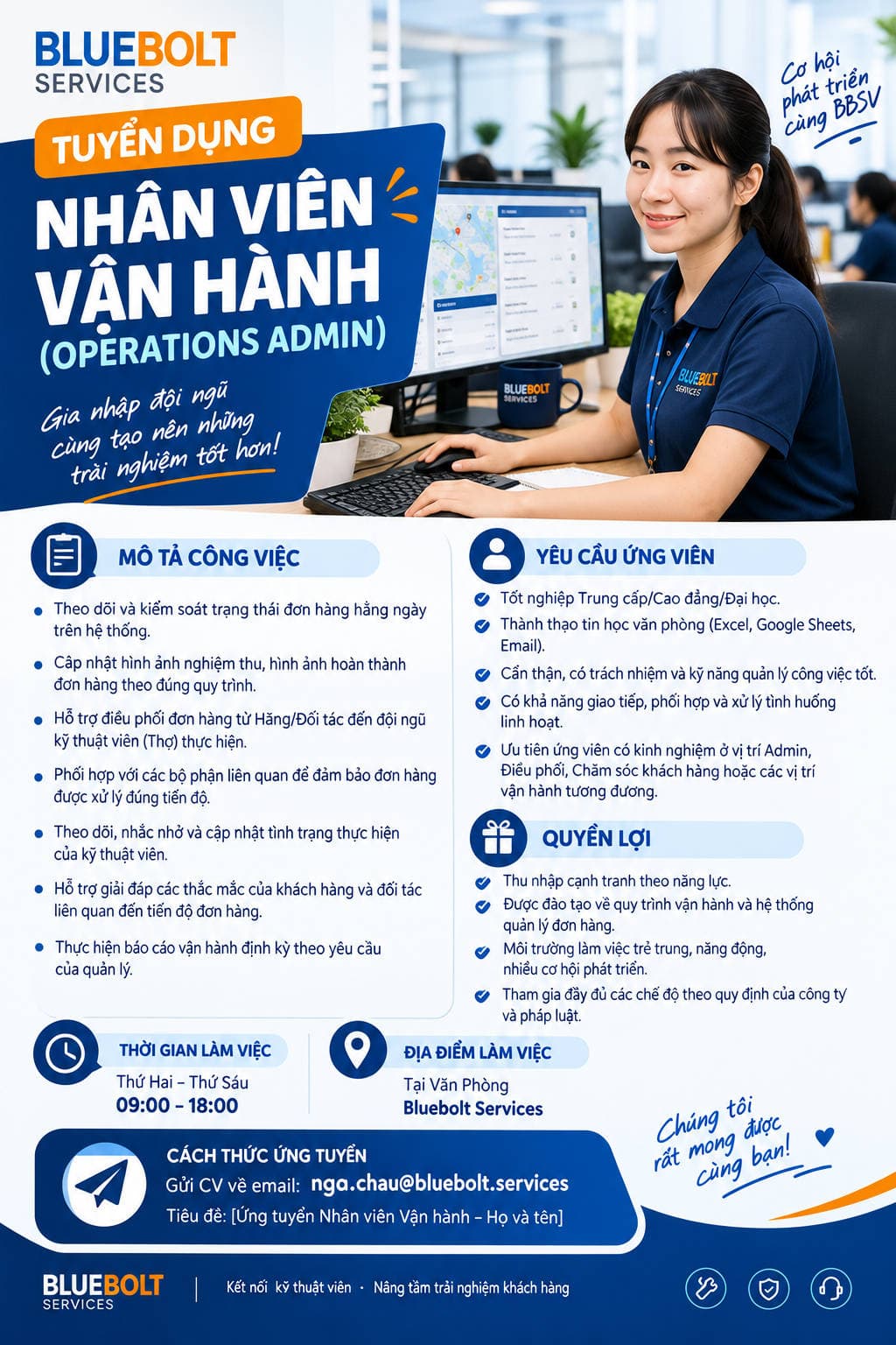 TUYỂN DỤNG NHÂN VIÊN VẬN HÀNH (OPERATIONS ADMIN)